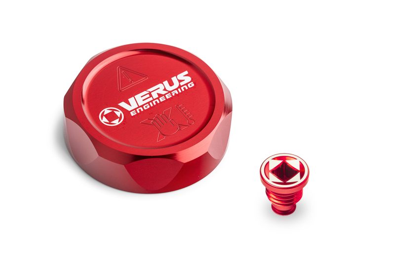 coolant cap and bleed screw RED